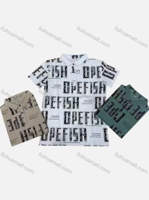 Wholesale Men's Casual 100% Cotton Letter Print Short Sleeve Polo Shirt, LIUHUA CLOTHING WHOLESALE