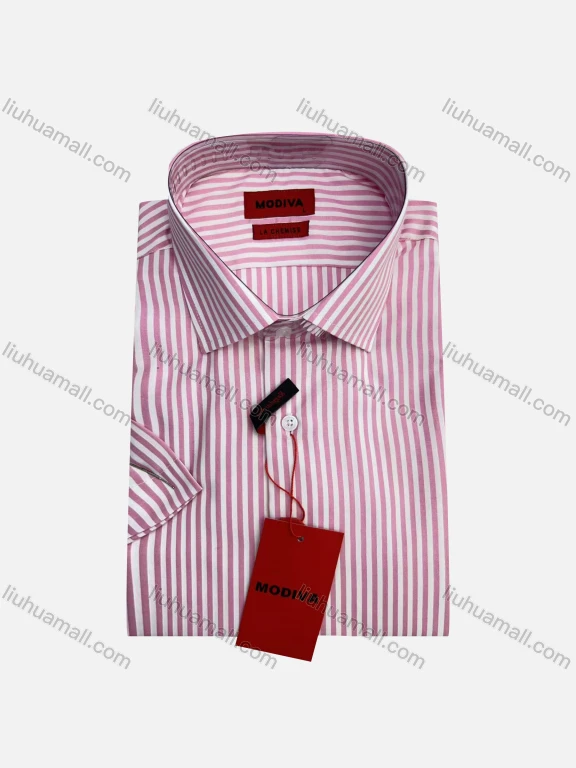 Wholesale Striped Business Shirt For Men Classic Pointed Collar Short Sleeved #105