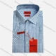 Wholesale Gingham Business Wear For Men Classic Pointed Collar Short Sleeved #66 Blue Clothing Wholesale Market Liuhua