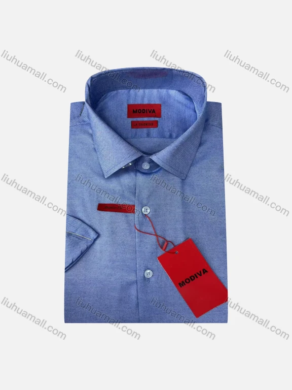 Wholesale Plain Business Wear For Men Classic Pointed Collar Short Sleeved #83