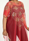 Wholesale Women's Muslim Islamic Glamorous Triangle Hem Sequin Mesh Translucent Cover Up Cloak - Liuhuamall