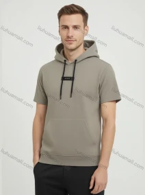 Wholesale Light KhakiHooded Sweatshirt w/ Drw Strp & Pockets! Soft Fabric, Loose Fit for Men's Casual/Bulk Order, LIUHUA CLOTHING WHOLESALE