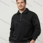 Wholesale Black Zip - Up Long Sleeve Top w/Stand - Collar! Durable Premium Fabric for Men's Casual/Formal Bulk Order preview