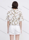 Wholesale Women's Casual Lapel Short Sleeve Floral Print Tie Front Shirt 706882# - Liuhuamall