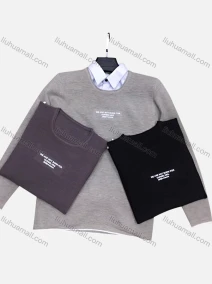 Wholesale Men's Casual Crew Neck Long Sleeve Colorblock Letter Print Knit Sweater, LIUHUA CLOTHING WHOLESALE