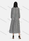 Wholesale Women's Casual Plaid Print Long Sleeve Ruffle Hem Midi Dress 1309# - Liuhuamall