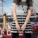 Wholesale Women's Casual Crew Neck Striped Drawstring Short Sleeve Mid Length Sweater Top 1078# 501# Clothing Wholesale Market Liuhua