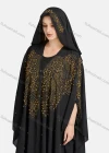 Wholesale Women's Muslim Islamic Rhinestone Beaded Triangular Hem Kaftan With Hijab WQ82# - Liuhuamall