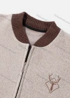 Wholesale Men's Casual Long Sleeve Embroidery Pattern Zipper Knit Jacket - Liuhuamall