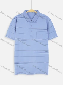 Wholesale Men's Short Sleeve Striped Letter Print Pocket Casual Polo Shirt, LIUHUA CLOTHING WHOLESALE