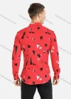 Wholesale Men's Casual Slim Fit Long Sleeve Geometric Print Button Down Shirt - Liuhuamall