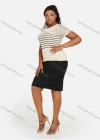 Wholesale Women's Plus Size Rhinestone Elegant High Waist Plain Business Knee Length Straight Skirt - Liuhuamall