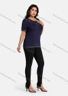 Wholesale Women's Elegant Round Neck Floral Embroidery Short Sleeve T-Shirt - Liuhuamall