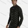 Wholesale Men's Casual Long Sleeve Abstract Print Polka Dot Print Button Down Shirt preview