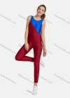 Wholesale Women's Sporty High Stretchy Crew Neck Sleeveless Colorblock Jumpsuit - Liuhuamall