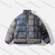 Wholesale Men's Fashion Long Sleeve Stand Collar Paisley Patchwork Print Puffer Coat 927# Gray Clothing Wholesale Market Liuhua