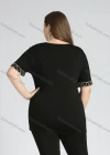 Wholesale Women's Plus Size Round Neck Short Sleeve Embroidery Casual Top - Liuhuamall