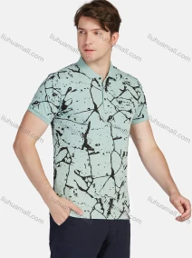 Wholesale Men's Casual Marble Print Short Sleeve Polo Shirts 18605#, LIUHUA CLOTHING WHOLESALE