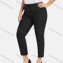 Wholesale Women's Casual Plus Size High Elastic Plaid Print Stright Leg Pants With Drawstring 33105# preview