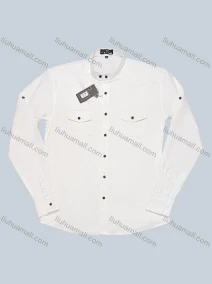 Wholesale Men's Casual Stand Collar Long Sleeve Plain Button Down Shirt, LIUHUA CLOTHING WHOLESALE