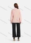 Wholesale Women's Chiffon Crew Neck Long Sleeve Button Down Ruffle Trim Plain Shirt - Liuhuamall