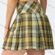 Wholesale Women's Plaid Print High Waisted Athletic Golf Tennis Skort With Pockets Yellow Clothing Wholesale Market Liuhua