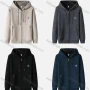Wholesale Men's Plain Zip-Up Hooded Sweetshirt With Zip Pockets & Fleece Lined preview