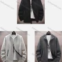 Wholesale Men's Zip-Up Plain Stand Collar Fleece Jacket with Zipper Pockets preview