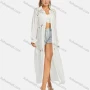 Wholesale Women's Casual Long Sleeve Embroidery Hollow Out Button Down Long Robe Cardigan B114# preview