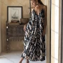 Wholesale Women's Casual Abstract Print Spaghetti Strap Woven Maxi Dress V5421-1# preview