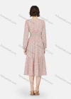 Wholesale Women's Casual Allover Print Button Front Long Sleeve Ruffle Hem Midi Dress - Liuhuamall