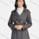 Wholesale Women's Casual Plain Lapel Long Sleeve 3 Buttons Pockets Trench Coat With Belt 21025# Gray Clothing Wholesale Market Liuhua