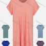 Wholesale Women's Casual Space Dye Short Sleeve V Neck Casual Midi T-shirt Dress preview