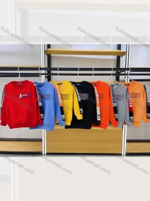 Wholesale Boys Round Double-Color Stripes Sleeves Print Sweatshirt, LIUHUA CLOTHING WHOLESALE