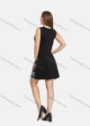 Wholesale Women's Scoop Neck Geometric Sequin Sleeveless Mesh Hem Short Tank Dress - Liuhuamall