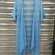 Wholesale Women's Casual Long Sleeve Plain Loose Fit Cardigan Blue Clothing Wholesale Market Liuhua
