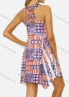 Wholesale Women's Casual Scoop Neck Pleated Flag Print Tank Dress 1941# - Liuhuamall