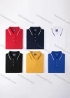 Wholesale Unisex Casual Slim Fit Short Sleeve Striped Trim Button Front Polo Shirts - Liuhuamall