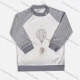 Wholesale Baby's Long Sleeve Cute Animals Print Round Neck Snap Fastener Sweatshirt Gray&White Clothing Wholesale Market Liuhua