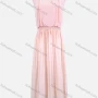 Wholesale Women's Casual Cap Sleeve Elastic Waist Plain Shirred Pleated Midi Dress LS3002# preview