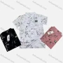 Wholesale Men's Casual 100% Cotton Allover Print Letter Short Sleeve Polo Shirt preview