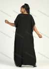 Wholesale Women's African Plus Size Vintage Round Neck Robe Batwing Sleeve Floral Embroidery Plain Kaftan Dress - Liuhuamall