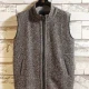 Wholesale Men's Casual Sleeveless Mock Neck Zipper Chunky Knit Sweater Vests Brown Clothing Wholesale Market Liuhua