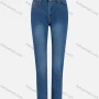 Wholesale Women's Casual Plain Distressed High Waist Straight Leg Ankle Length Slim Fit Jeans With Belt M2-1MB# preview