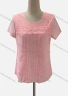 Wholesale Women's Casual Crew Neck Short Sleeve Honeycomb Ruched Blouse - Liuhuamall