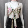 Wholesale Women's Sexy Spaghetti Strap Tie Front Floral Print Cami Crop Top FL2033# preview