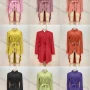 Wholesale Women's Casual Collared Buttons Bow Knot High Low Hem Tunic preview