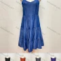 Wholesale Women's Casual Spaghetti Strap Layered Ruffle Hem Plain Cami Dress preview