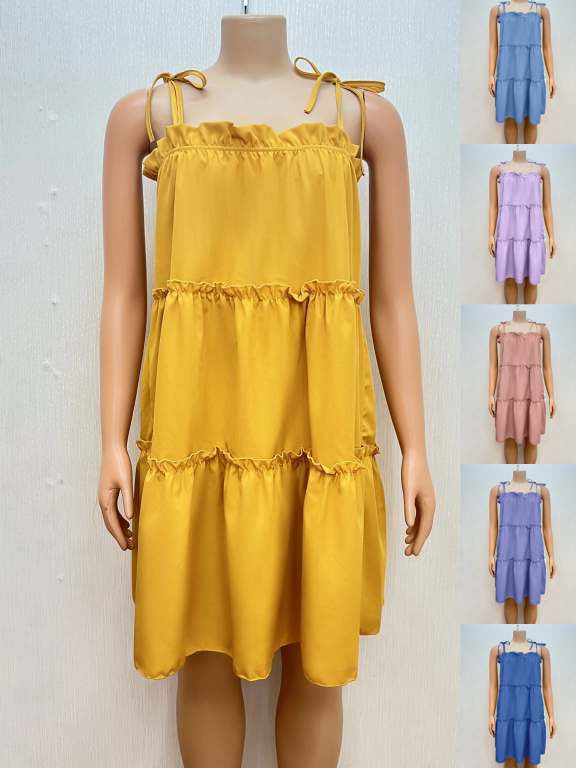 Women's Casual Sleeveless Knee Length Layered Cami Dress, Clothing Wholesale Market -LIUHUA, Women, Women-s-Clothing-Sets