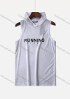 Wholesale Men's Workout Hooded Letter Slogan Jacquard Athletic Tank Top 3312# - Liuhuamall